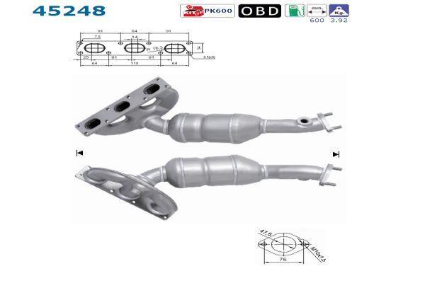 Catalyseur (Pot catalytique) AS ref. 45248
