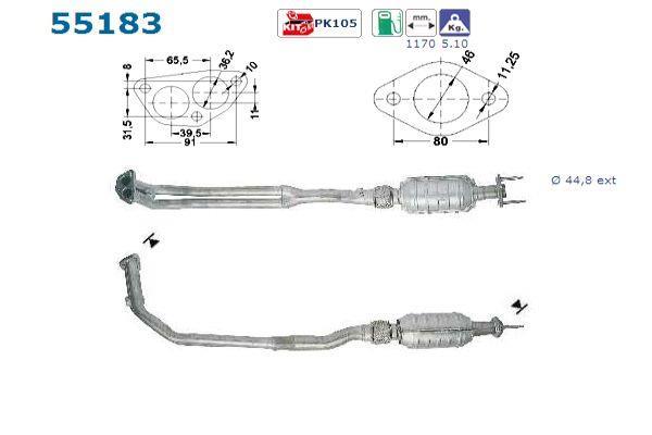 Catalyseur (Pot catalytique) AS ref. 55183