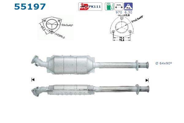 Catalyseur (Pot catalytique) AS ref. 55197