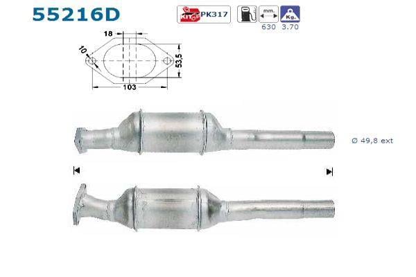 Catalyseur (Pot catalytique) AS ref. 55216D