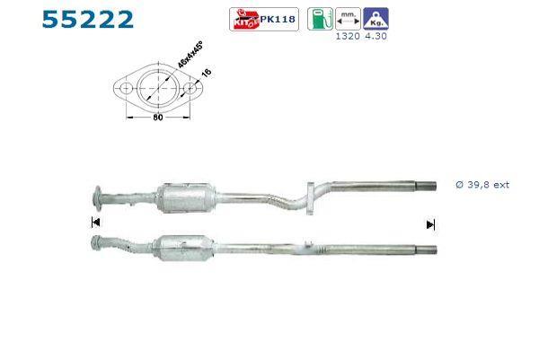Catalyseur (Pot catalytique) AS ref. 55222