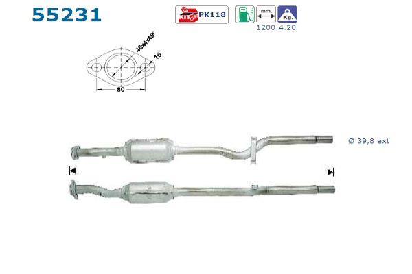 Catalyseur (Pot catalytique) AS ref. 55231
