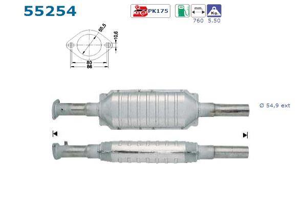 Catalyseur (Pot catalytique) AS ref. 55254