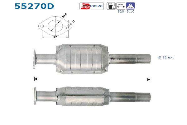 Catalyseur (Pot catalytique) AS ref. 55270D