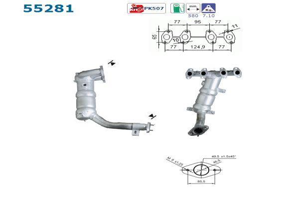 Catalyseur (Pot catalytique) AS ref. 55281