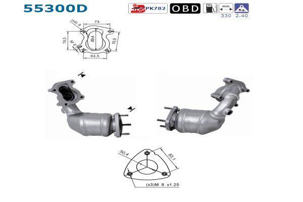 Catalyseur (Pot catalytique) AS ref. 55300D
