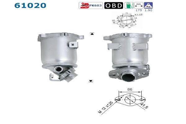 Catalyseur (Pot catalytique) AS ref. 61020