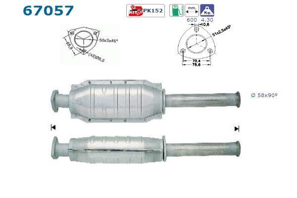 Catalyseur (Pot catalytique) AS ref. 67057