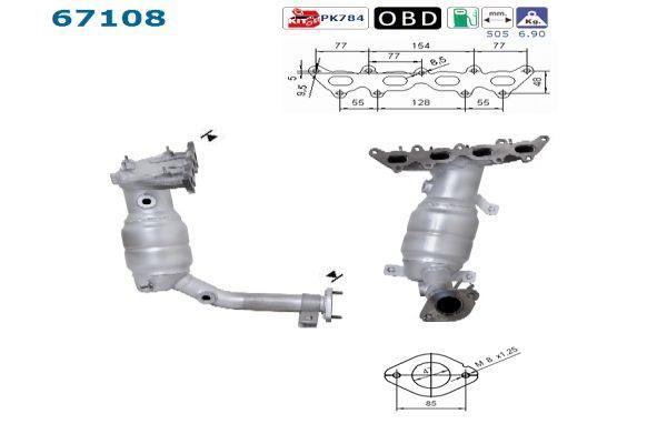 Catalyseur (Pot catalytique) AS ref. 67108