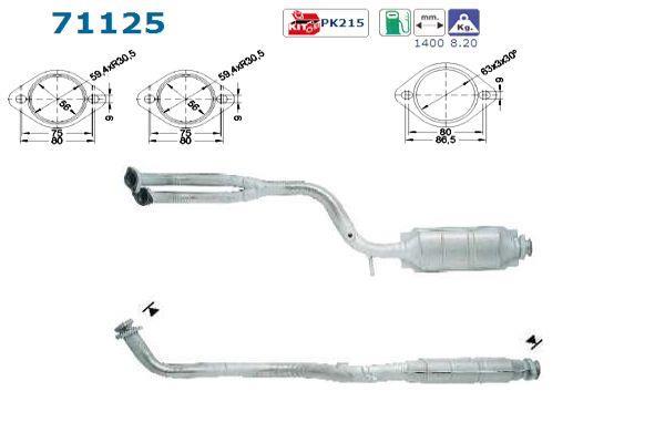 Catalyseur (Pot catalytique) AS ref. 71125
