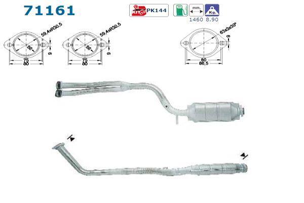 Catalyseur (Pot catalytique) AS ref. 71161