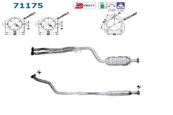 Catalyseur (Pot catalytique) AS 71175