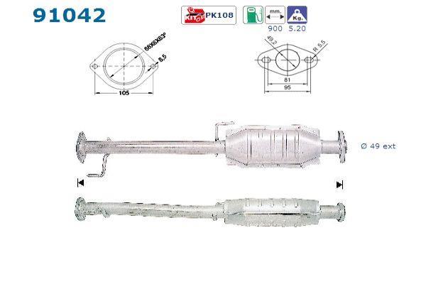 Catalyseur (Pot catalytique) AS ref. 91042