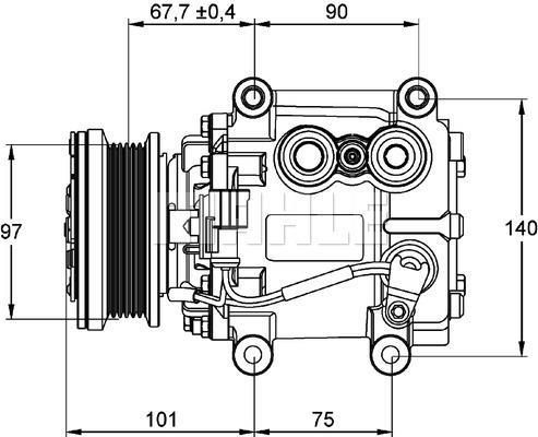 Compresseur, climatisation MAHLE Aftermarket ref. ACP 1099 000P
