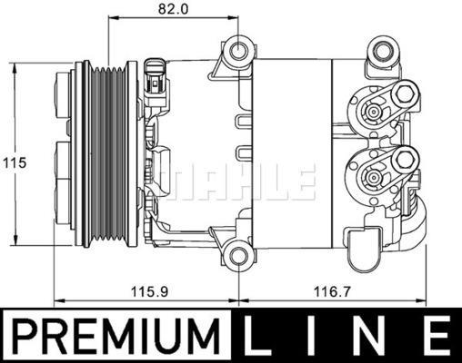 Compresseur, climatisation MAHLE Aftermarket ref. ACP 1332 000P