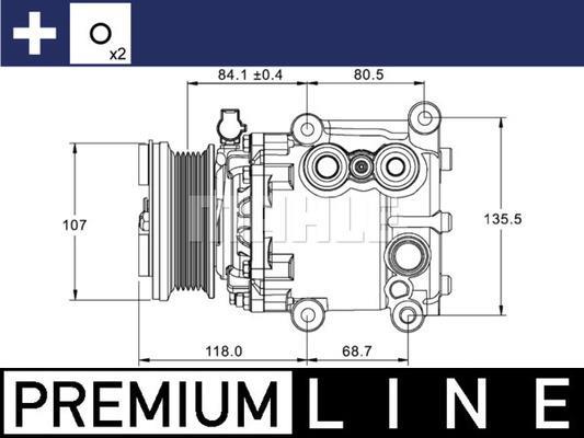 Compresseur, climatisation MAHLE Aftermarket ref. ACP 1336 000P