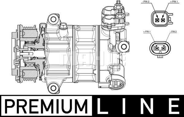 Compresseur, climatisation MAHLE Aftermarket ref. ACP 654 000P