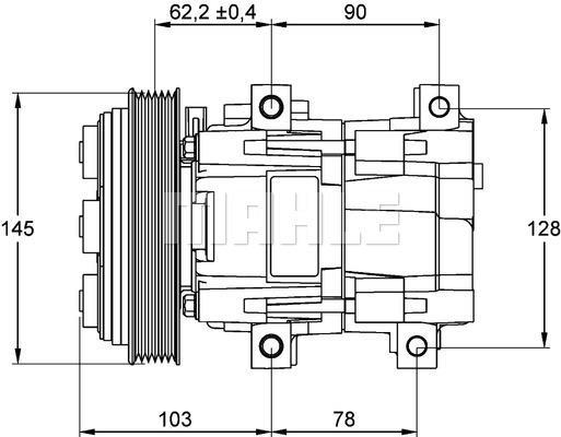 Compresseur, climatisation MAHLE Aftermarket ref. ACP 843 000P