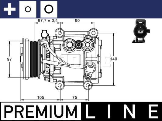 Compresseur, climatisation MAHLE Aftermarket ref. ACP 848 000P