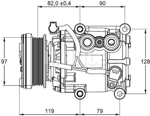 Compresseur, climatisation MAHLE Aftermarket ref. ACP 853 000P