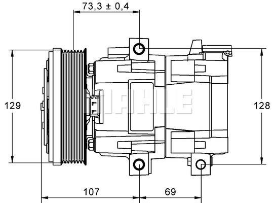 Compresseur, climatisation MAHLE Aftermarket ref. ACP 855 000P