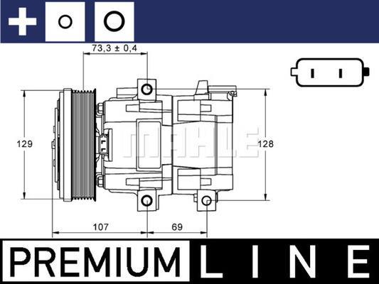 Compresseur, climatisation MAHLE Aftermarket ref. ACP 855 000P