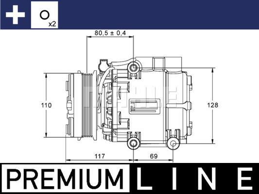 Compresseur, climatisation MAHLE Aftermarket ref. ACP 858 000P