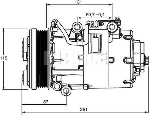 Compresseur, climatisation MAHLE Aftermarket ref. ACP 868 000P
