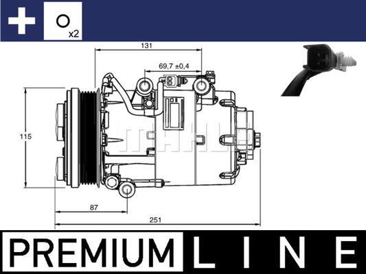 Compresseur, climatisation MAHLE Aftermarket ref. ACP 868 000P