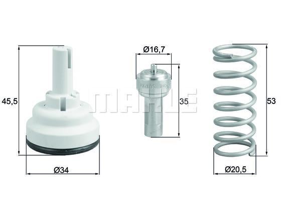 Thermostat d'eau (Calorstat) MAHLE Aftermarket ref. TX 182 105D
