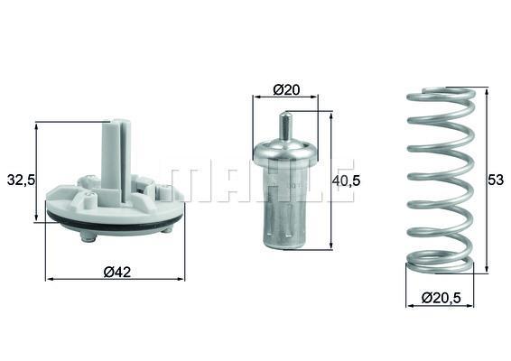 Thermostat d'eau (Calorstat) MAHLE Aftermarket ref. TX 183 80D