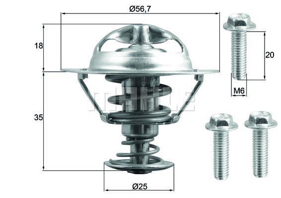 Thermostat d'eau (Calorstat) MAHLE Aftermarket ref. TX 202 90D