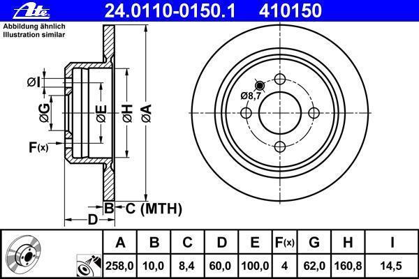 Disques de frein ATE ref. 24.0110-0150.1