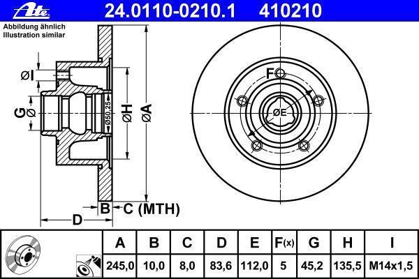 Disques de frein ATE ref. 24.0110-0210.1