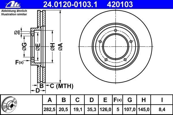 Disques de frein ATE ref. 24.0120-0103.1
