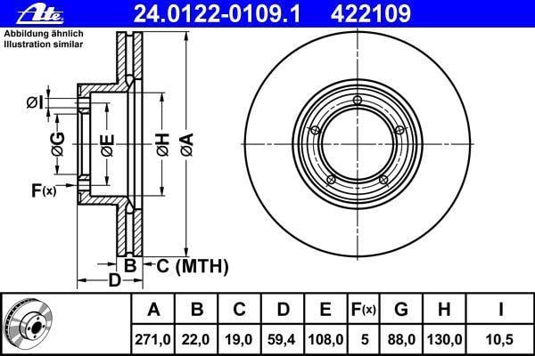 Disques de frein ATE ref. 24.0122-0109.1