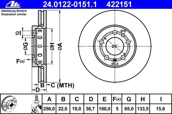 Disques de frein ATE ref. 24.0122-0151.1