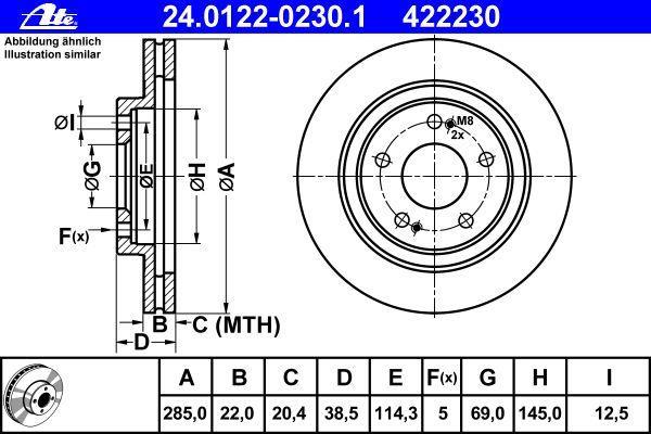 Disques de frein ATE ref. 24.0122-0230.1
