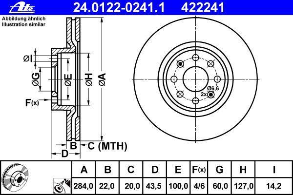 Disques de frein ATE ref. 24.0122-0241.1