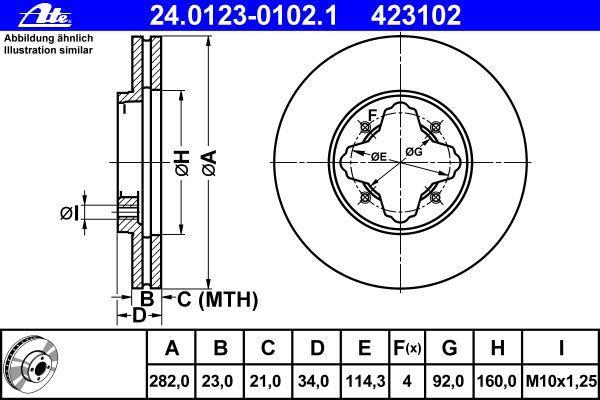 Disques de frein ATE ref. 24.0123-0102.1