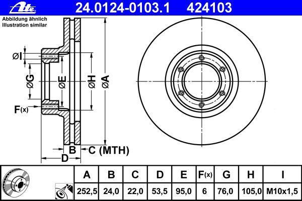 Disques de frein ATE ref. 24.0124-0103.1