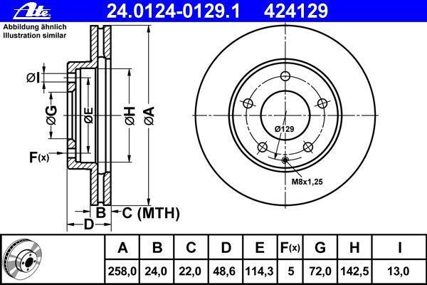 Disques de frein ATE ref. 24.0124-0129.1