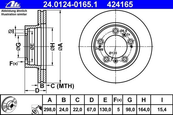 Disques de frein ATE ref. 24.0124-0165.1