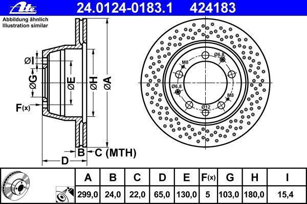 Disques de frein ATE ref. 24.0124-0183.1