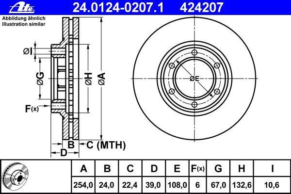 Disques de frein ATE ref. 24.0124-0207.1
