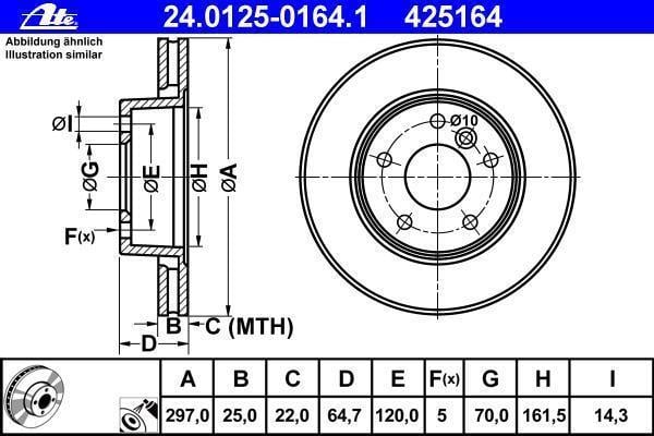 Disques de frein ATE ref. 24.0125-0164.1