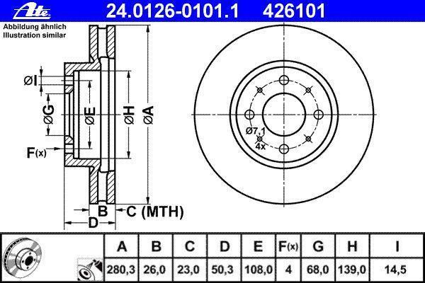 Disques de frein ATE ref. 24.0126-0101.1