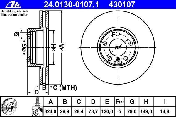 Disques de frein ATE ref. 24.0130-0107.1