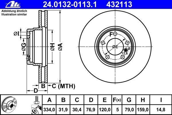 Disques de frein ATE ref. 24.0132-0113.1