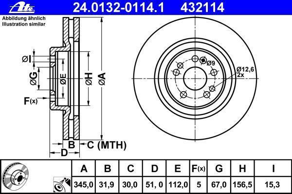 Disques de frein ATE 24.0132-0114.1